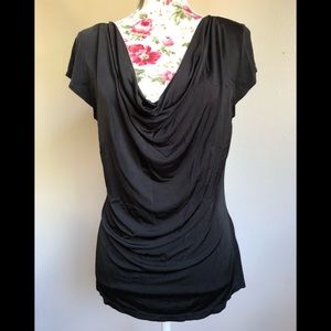 Ann Taylor black blouse with ruching